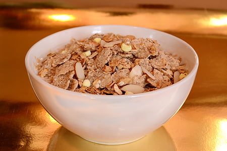 cornflakes cereal in white ceramic bowl thumbnail