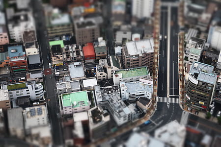 aerial view of buildings and road thumbnail