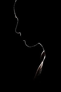 woman, dark, silhouette, face thumbnail
