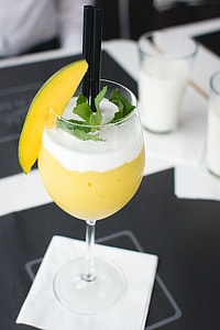 Frozen mango drink in a restaurant thumbnail