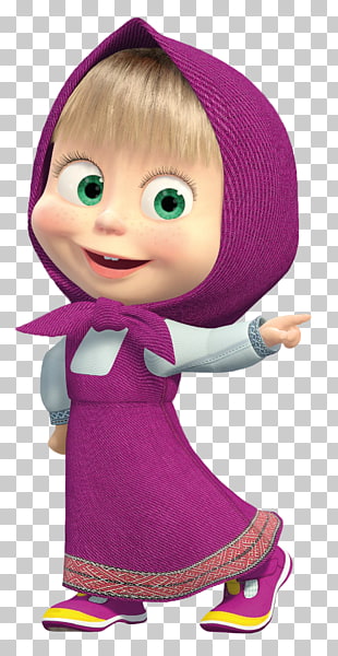 Masha and the Bear , Masha Transparent , animated girl in pink dress with hood illustration PNG clipart