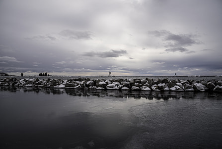 Lake Superior landscape under the sky from Grand Marais, Minnesota thumbnail