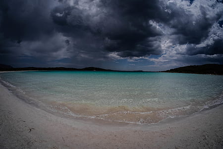 seashore under cloudy sky thumbnail