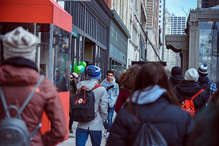 People Walking on Sidewalk thumbnail