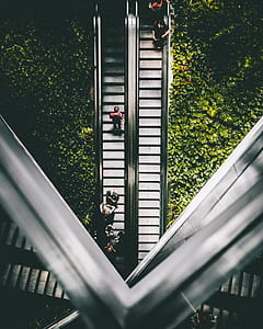people standing on escalator thumbnail