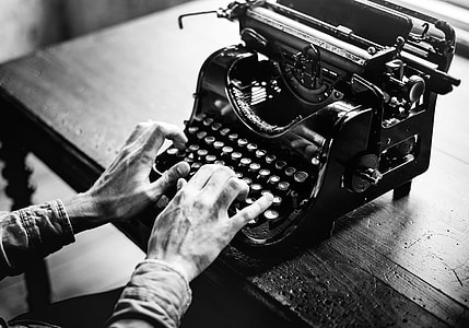 Typing Vintage Typewriter B&W thumbnail