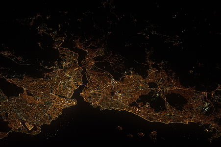 panorama, earth, istanbul, turkey, night, lights thumbnail