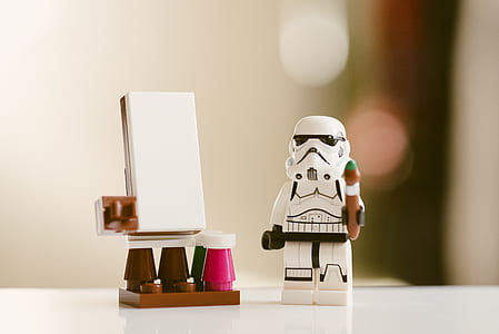 selective focus photography of stormtrooper on white surface thumbnail