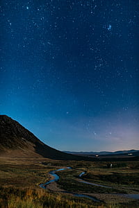 river near mountain at night thumbnail