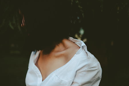 woman wearing white button-up shirt thumbnail