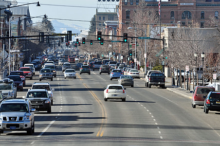 Main Street Bozeman with traffic in Montana thumbnail