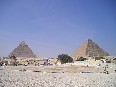 two pyramids under blue sky thumbnail