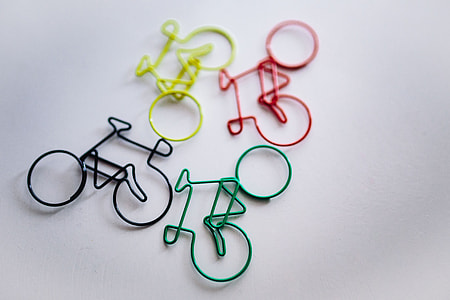 Bicycle paper clips and a wooden ruler thumbnail