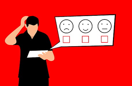 Illustration of customer taking a satisfaction survey. thumbnail
