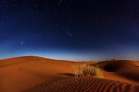 desert land under blue sky thumbnail