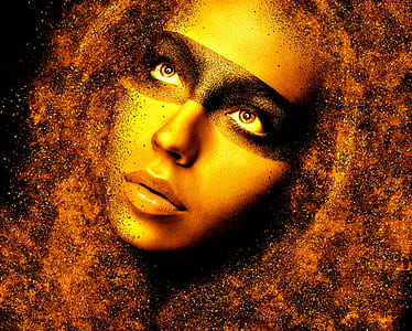 brown haired woman wearing black mask thumbnail