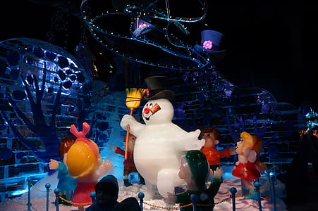 snowman holding broom decor thumbnail