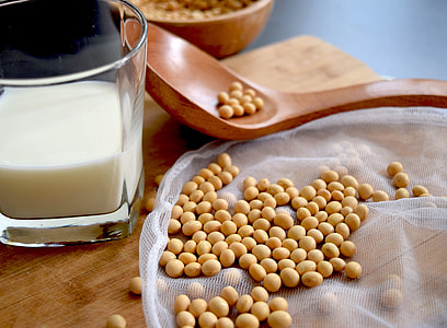 soy beans with soy milk inside glass thumbnail