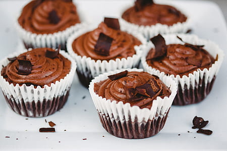 chocolate cupcakes on white surface thumbnail