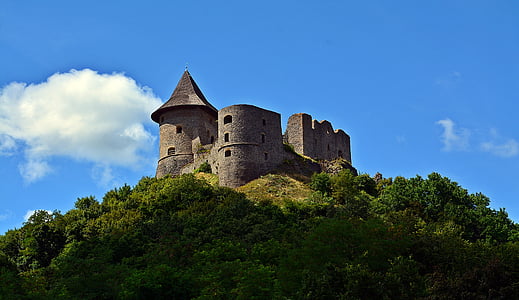castle near green leafed plants thumbnail