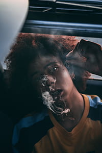 woman smoking inside the car thumbnail