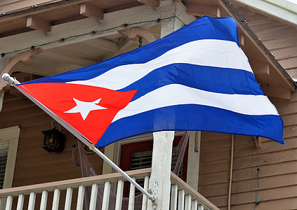 raised red, blue, and white flag thumbnail
