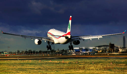 white and red airplane thumbnail