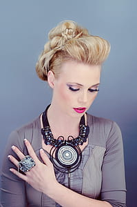 women's gray elbow-sleeved blouse thumbnail
