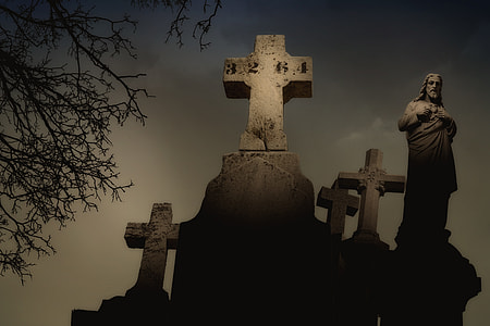 religious statue during nighttime thumbnail