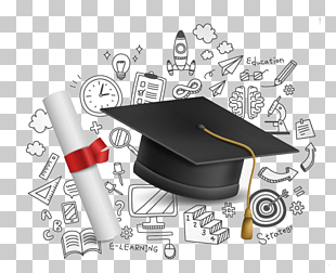 Student Course credit College Education, Education Learning stationery elements, square academic cap and scroll PNG clipart