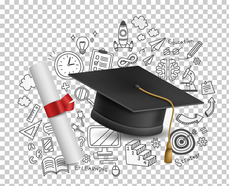 Student Course credit College Education, Education Learning stationery elements, square academic cap and scroll PNG clipart