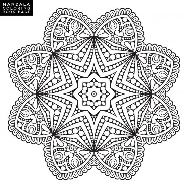 Outline Mandala For Coloring Book Decorative Round Ornament Anti