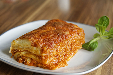 lasagna on white plate thumbnail