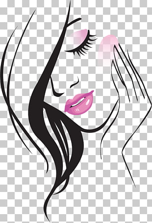 Beauty Parlour Free content , Hand-painted beauty line, woman illustration PNG clipart
