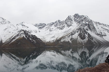 Mountain Covered With Snow Near Lake Landscape Photography thumbnail