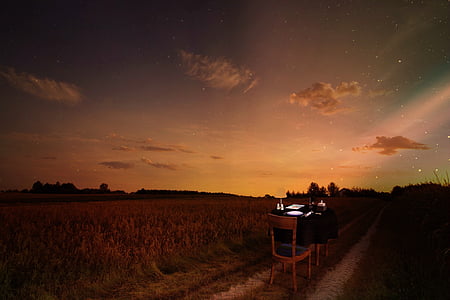 silhouette photo of table and chairs thumbnail