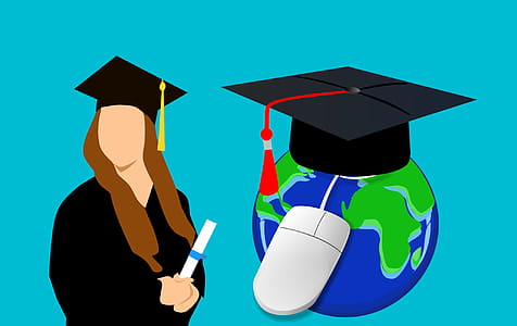Illustration of online classes and online college degree. thumbnail