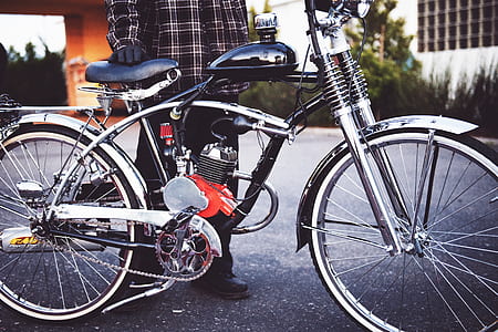black and gray motorized bike thumbnail
