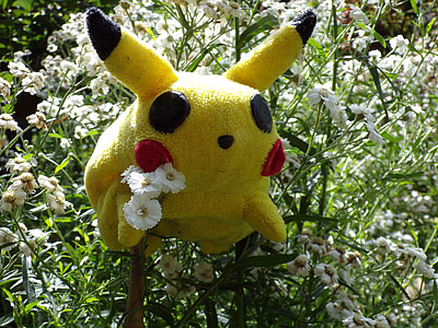 Pokemon Pikachu plush toy outdoors thumbnail