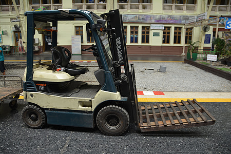 white and black forklift thumbnail
