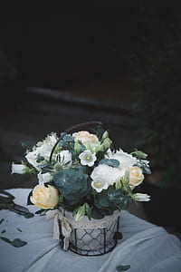 photography of flowers with vase in room thumbnail