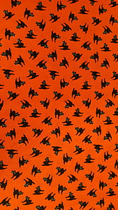 orange background with cat-printed textile thumbnail