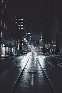 view of road at night time thumbnail