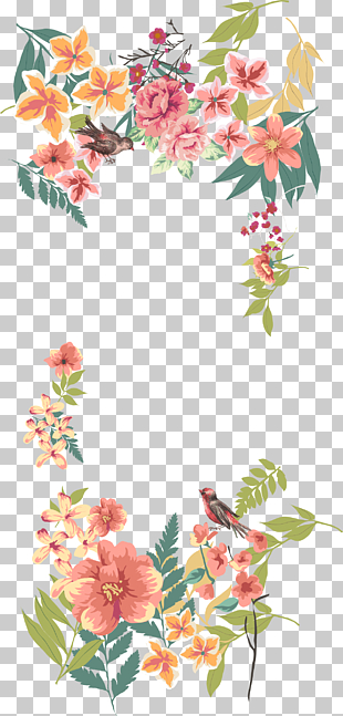 Flower Euclidean Floral design, hand painted flower borders, pink and white roses illustration PNG clipart