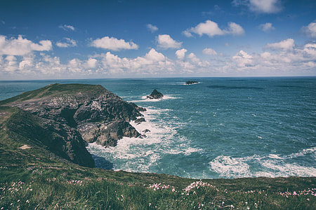 Seascape shot taken on the coastline of Cornwall in the South of England thumbnail