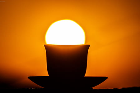 Mug With Plate Silhouette Photo thumbnail