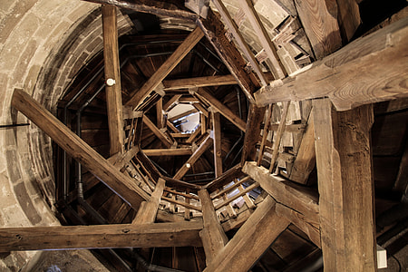 low angle photography of brown tower interior thumbnail