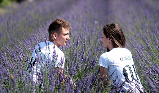 men's and women's white couple t-shirts thumbnail