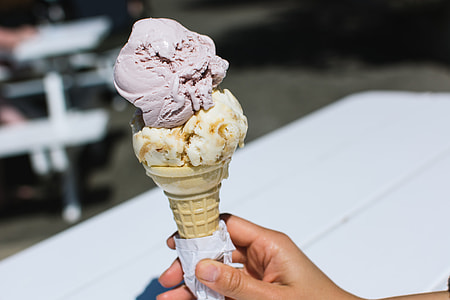 Two scoops of creamy ice cream thumbnail