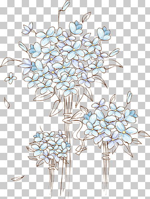 Computer file, Hand painted wedding flower door decorations, blue flowers illustration PNG clipart